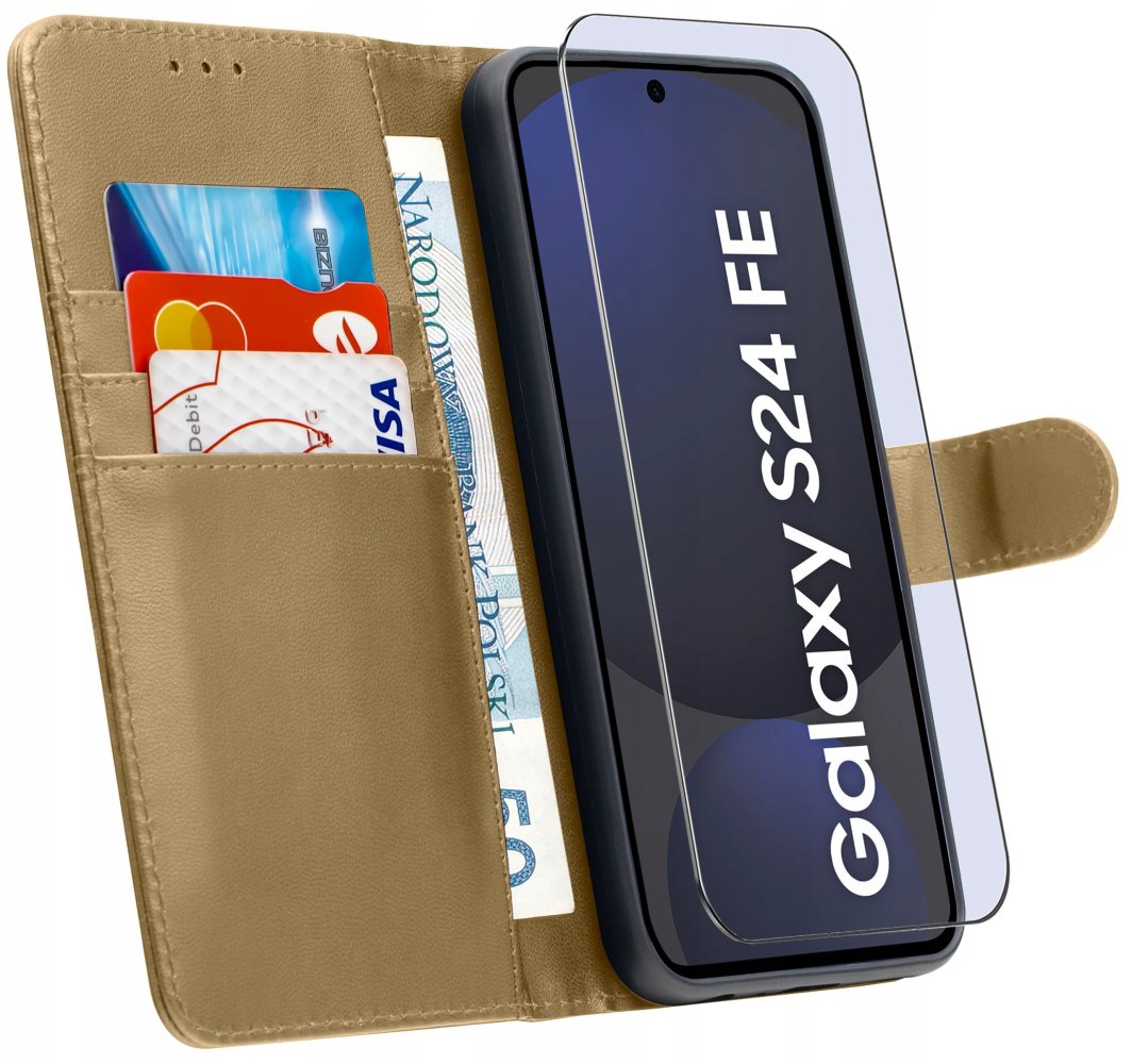 ETUI do Samsung S24 FE | SKÓRZANE PORTFEL BOOK TOKRA CASE CLASSIC + SZKŁO 1