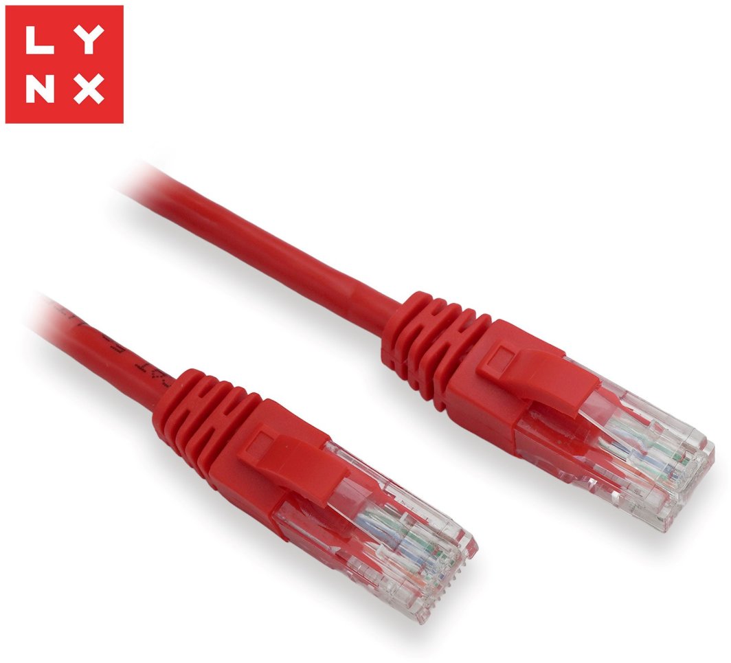 LYNX UTP patch kabel Cat5e, PVC, CCA, 10m, červený 1