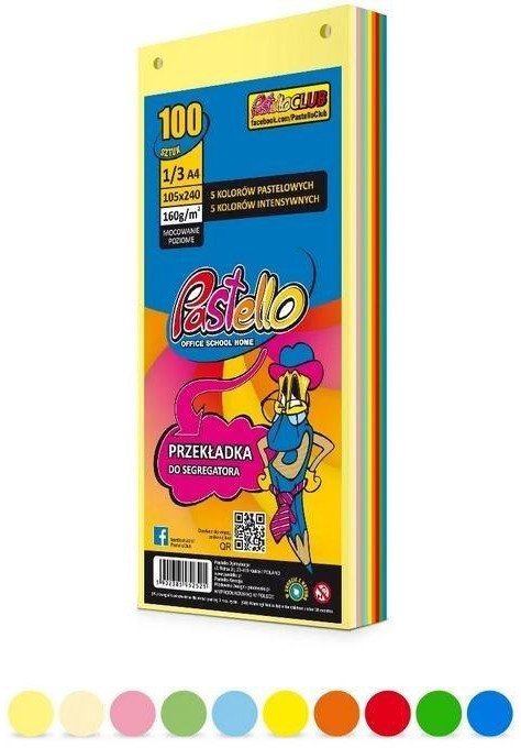 Przekładka do segregatora 1/3 A4 100K 10 kolorów 1