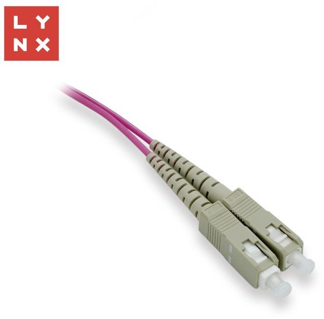 LYNX duplexní patch kabel MM, OM4, SC/SC, 50/125µm, 0,5m