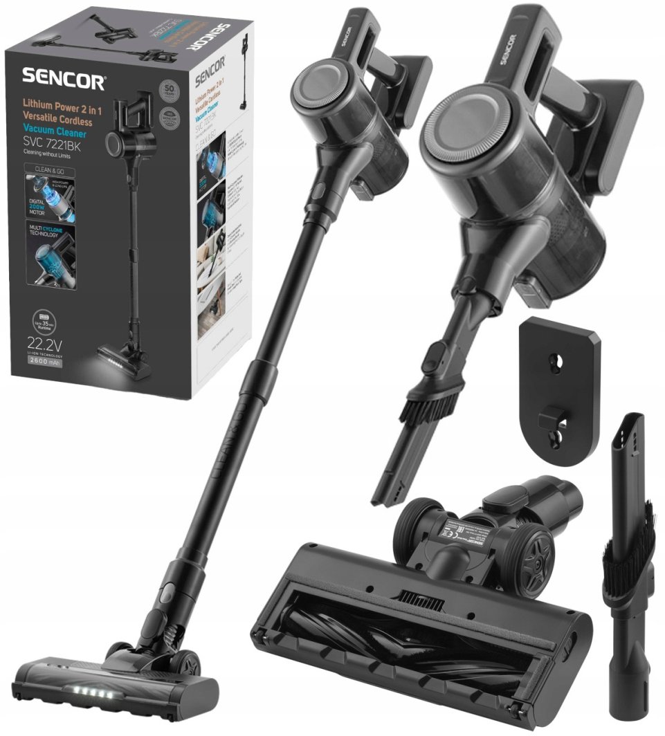 SVC 7221BK Odkurzacz pionowy 2 w 1 akumulatorowy 1
