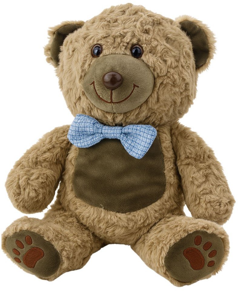 Pluszowa Maskotka Przytulanka Miś Niebieska Mucha Jasnobrązowy 30cm LEAN Toys