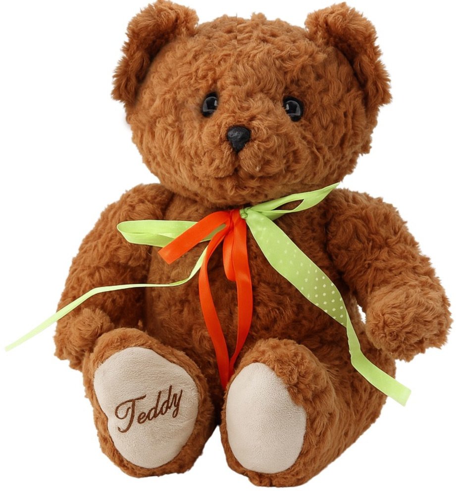 Pluszowa Maskotka Przytulanka Miś Zielono-Czerwona Kokarda Brązowy 30cm LEAN Toys