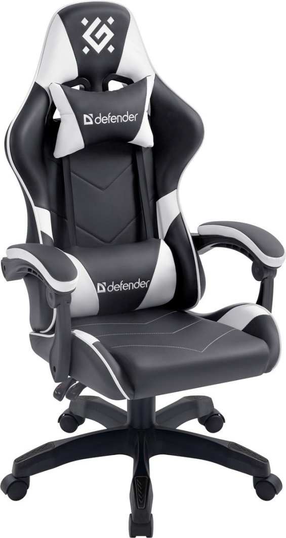 FOTEL DEFENDER COMPANION BIAŁO-CZARNY GAMING 1