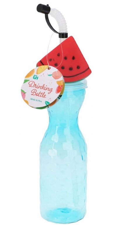Butelka ze słomką 500ml z owocowym motywem na wodę, zimne napoje, drinki 1