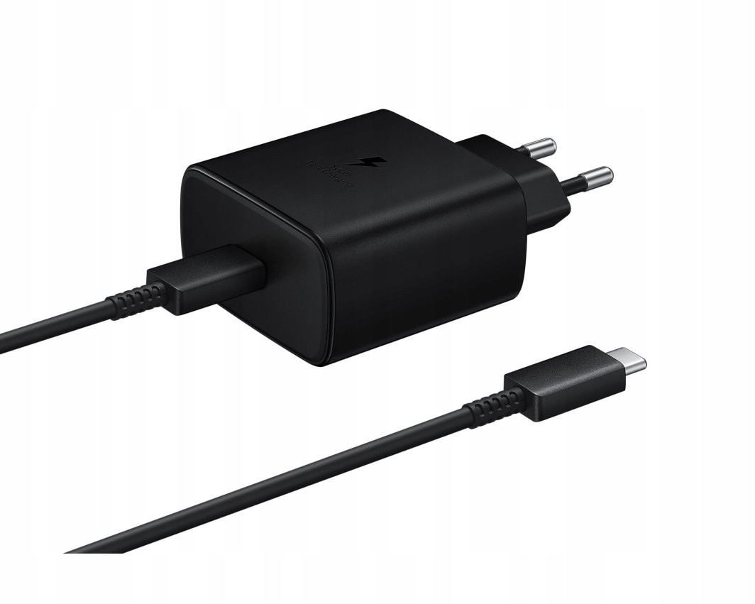 Ładowarka sieciowa Samsung EP-TA845EWE 45W z kablem USB-C Samsung EP-DW767JWE 45W 1,8m (OOB Bulk - opakowanie zastępcze) - czarna
