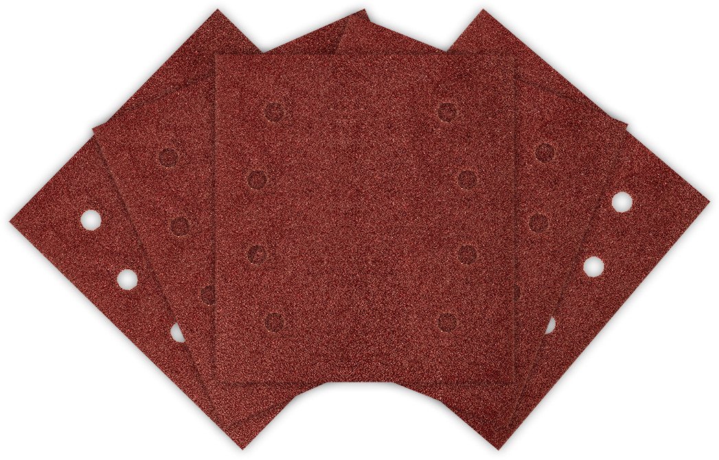 Papiery ścierne na rzep, kwadrat 113 x 113 mm, P80, 5 szt., z 8 otworami do 04-623 1