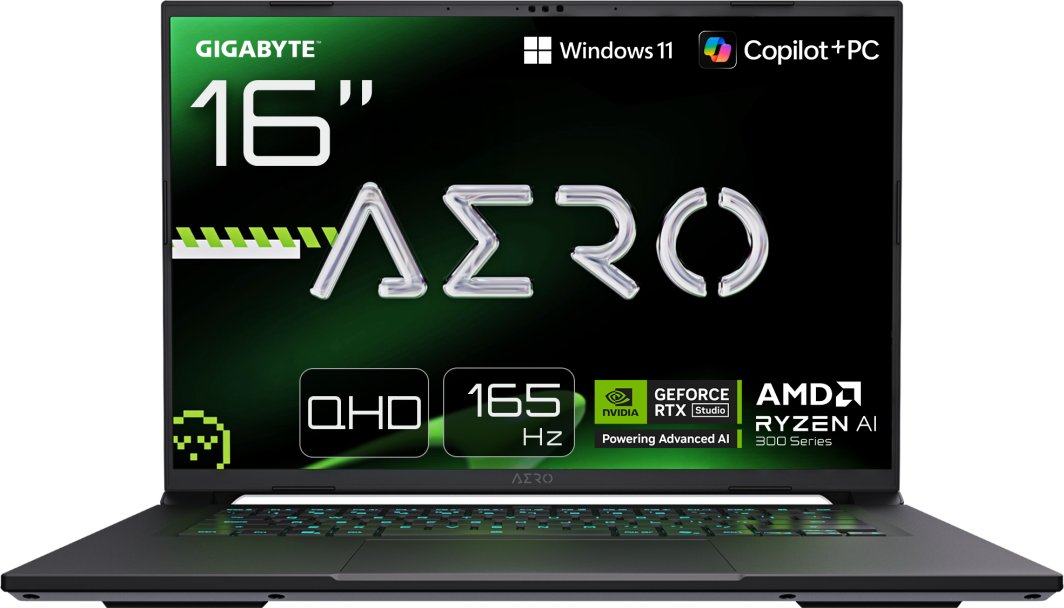 Gigabyte AERO X16 2WH-A3EEC65DP 16" QHD+ AMD Ryzen AI 9/32GB/1TB/RTX 5070/Win11 Home/ENG kbd/White/2Y Warranty | Gigabyte 1