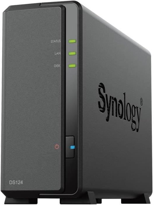 Synology DS124 /2T | 1-zatokowy serwer NAS w zestawie z dyskiem o łącznej pojemności 2TB, Tower 1