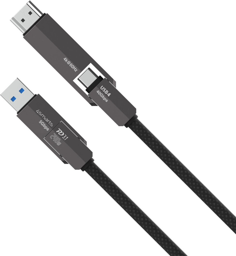 Kabel 4smarts ComboCord USB4 HDMI 240W 1.5m czarny 1