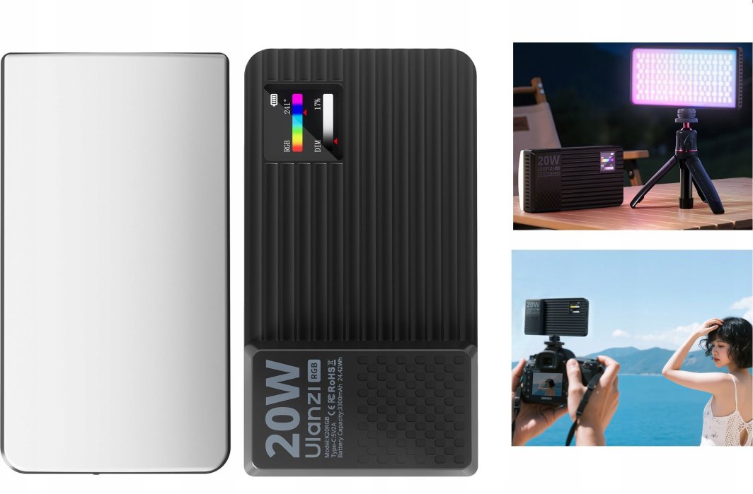 Lampa Led 20w Rgb Video 1800-9000k Do Telefonu Aparatu Kamery / Ulanzi K20rgb 1