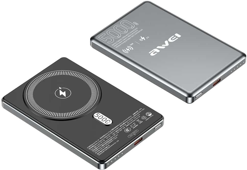 Powerbank Awei PA-30 5000mAh indukcyjny MagSafe szary 1