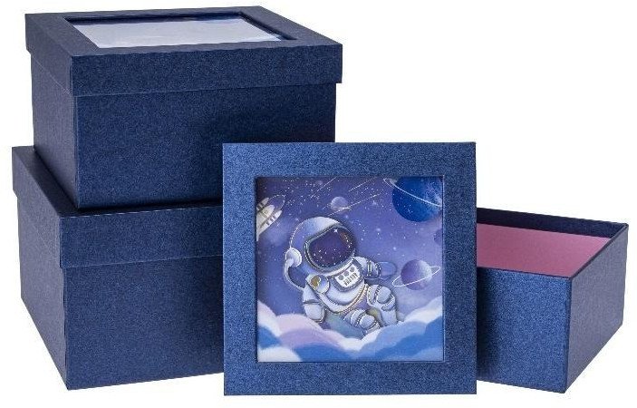 Pudełko prezentowe dziecięce 3szt kosmos ROZETTE EDUKAMP 1