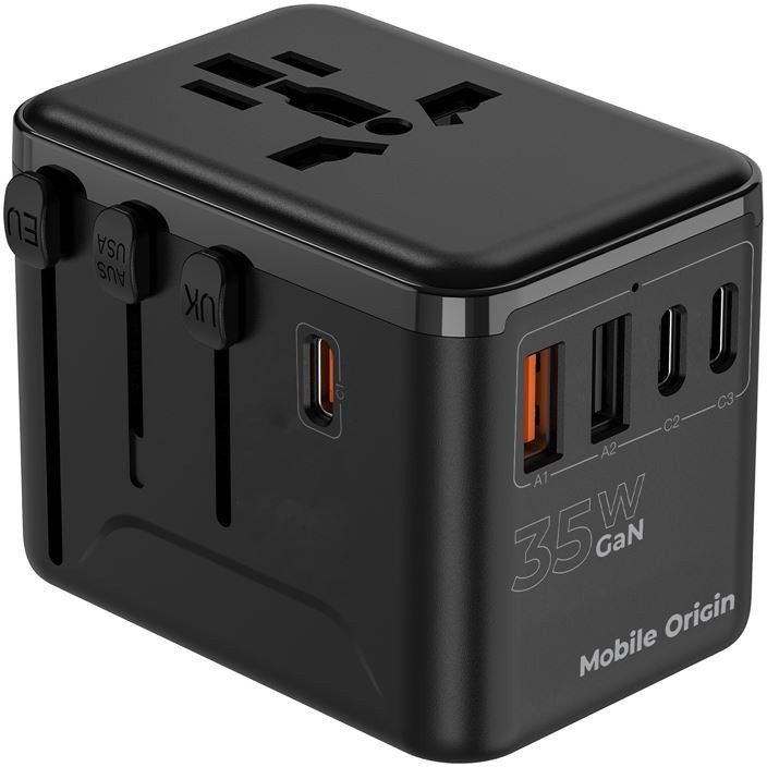 Mobile Origin GaN 35W Travel Adapter PW4 EU/UK/US/AUS, 3x USB-C + 2x USB-A  1
