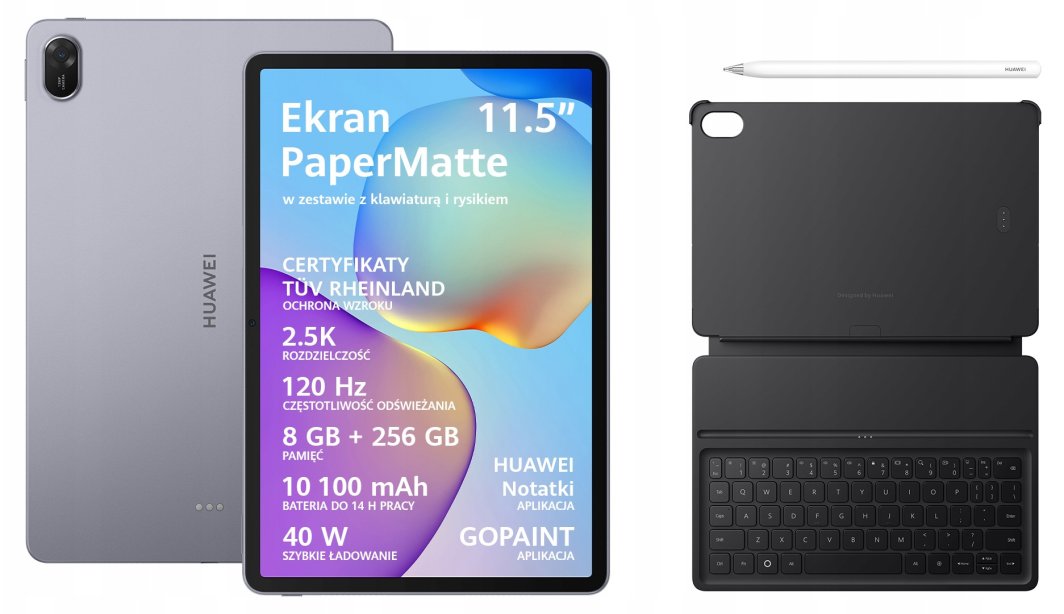 Huawei MatePad 11,5" 2025 8/256GB WiFi fioletowy + klawiatura + rysik 1
