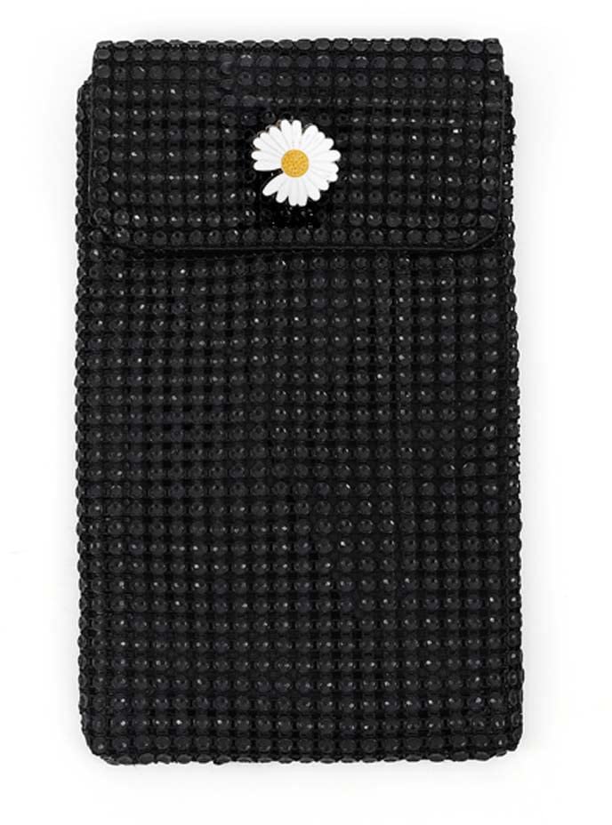 Torba na telefon typu Crossbody świecące dżety zaszetka na ramię CZARNA 1