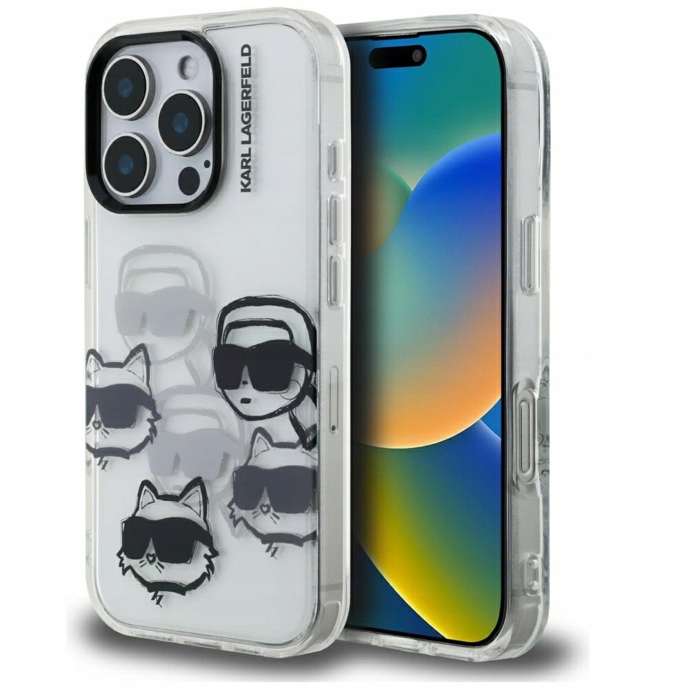 Etui Karl Lagerfeld IML Multi K&C Head Pattern do iPhone 16 Pro Max przezroczysty 1