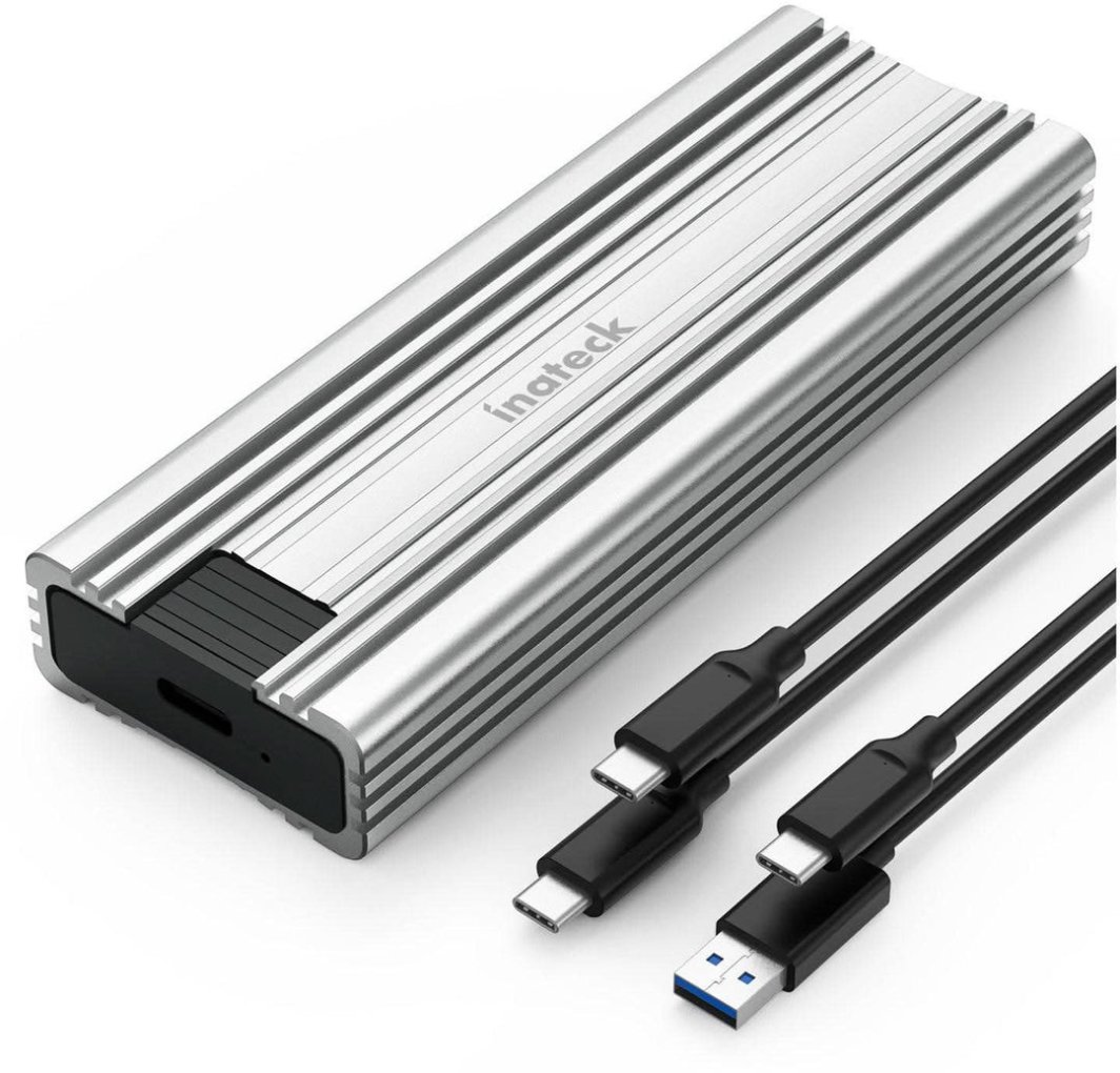 Inateck Festplattengehäuse NVMe M.2 USB 3.2 Kühlkissen B+M 1