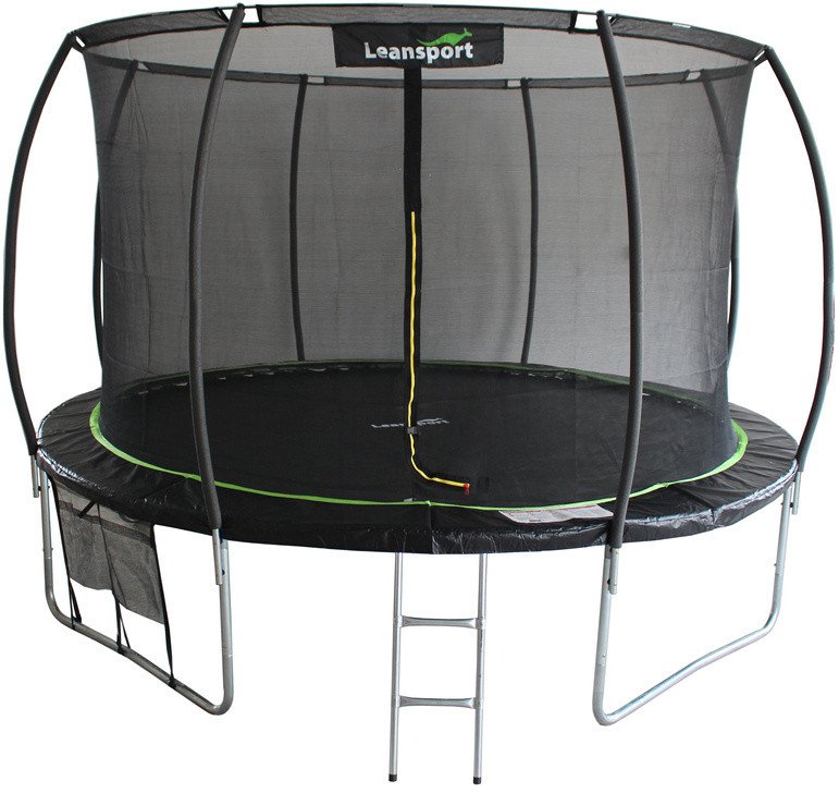 Trampolina LEAN Sport Max 14ft Czarno-Zielona 1