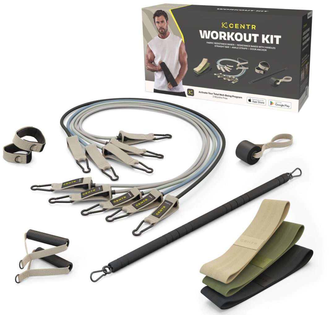 Zestaw treningowy Centr Workout Kit z taśmami, rurkami, akcesoriami + torba 1