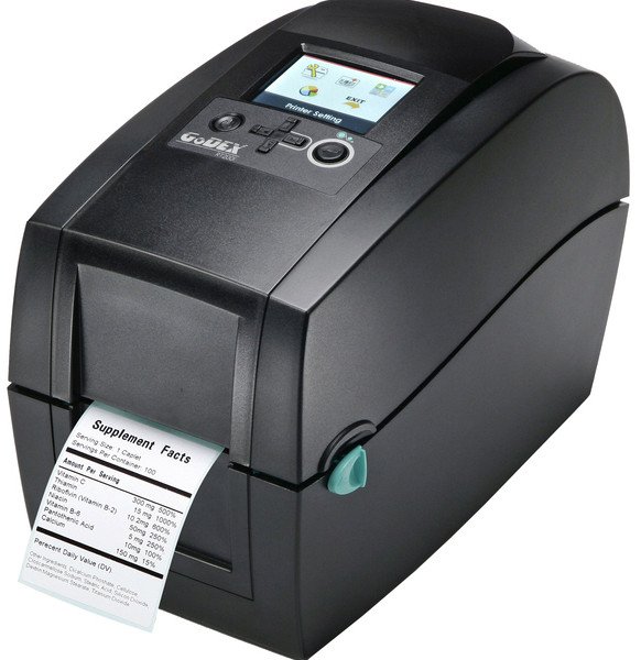 Drukarka etykiet Godex RT200i 203dpi/termotransferowa/USB/RS232/Ethernet 10/100/LCD 1
