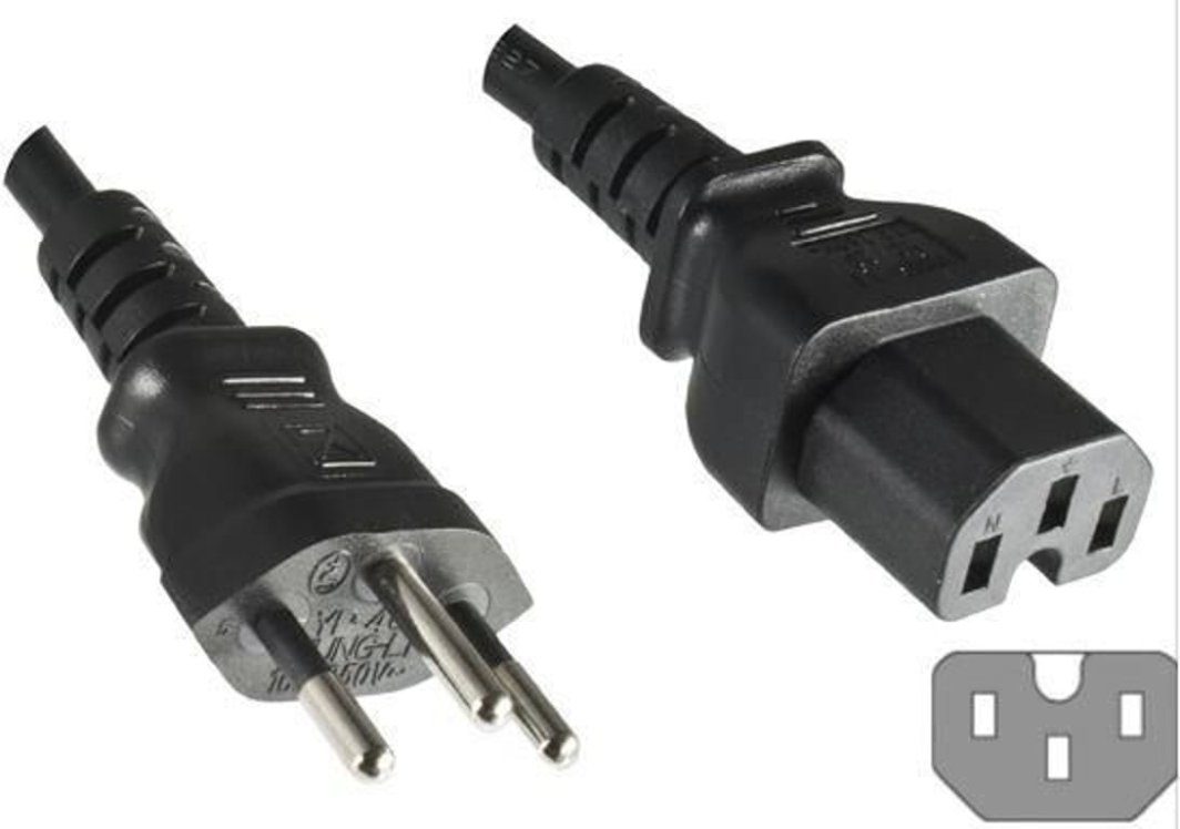Microconnect PE160518 kabel zasilające Czarny 1,8 m C15 panel 1