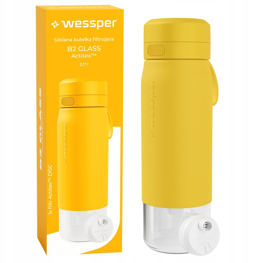 Wessper Butelka filtrująca B2 GLASS Actitex™ 700ml Yellow (WES270-700-YL_K) 1