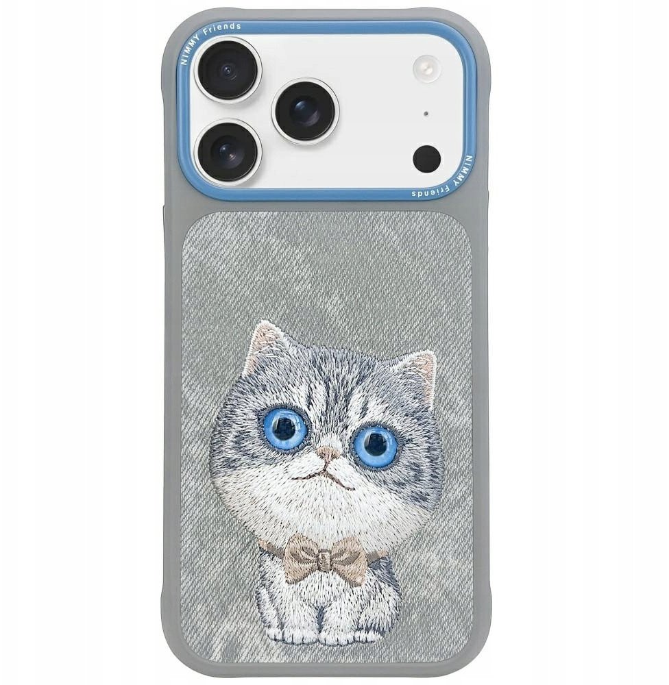 Etui Nimmy Big Eyed Pet 2.0 Cat do iPhone 17 Pro Max szary 1