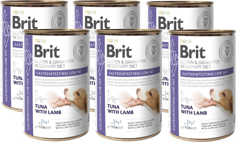 BRIT GF Veterinary Diets Dog Gastrointestinal Low Fat 6x400g- -karma mokra dla psa 1