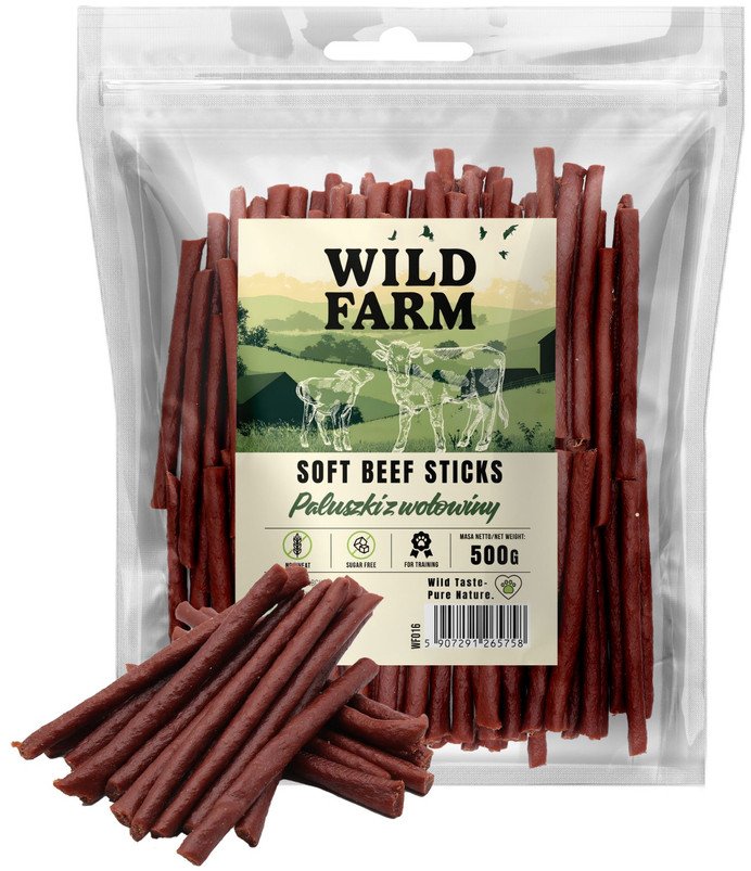 WILD FARM paluszki z wołowiny 500g przysmak dla psa 1
