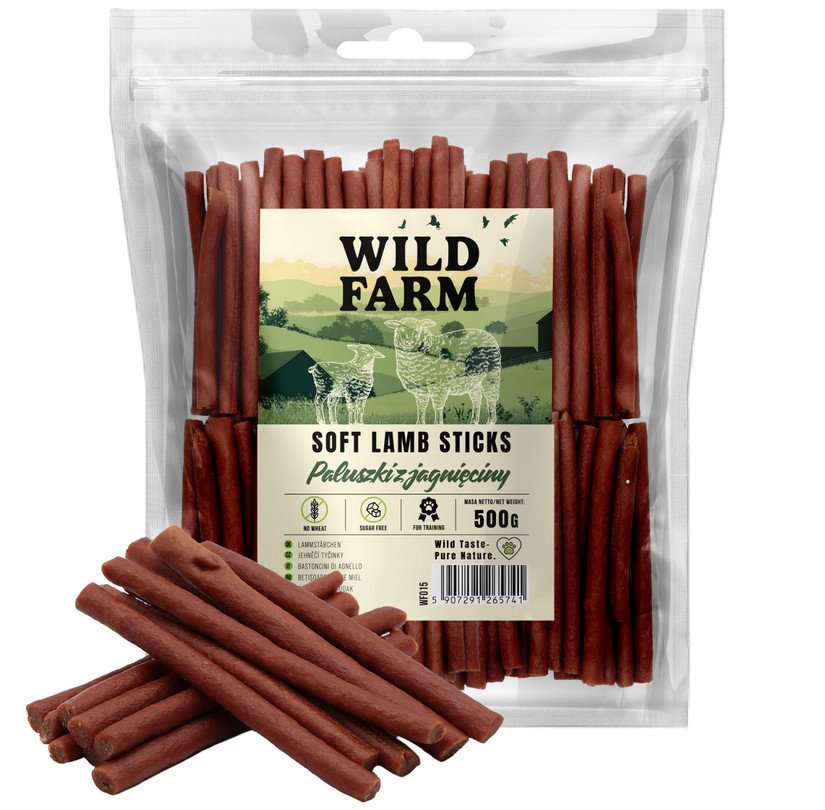 WILD FARM paluszki z jagnięciny 500g przysmak dla psa 1