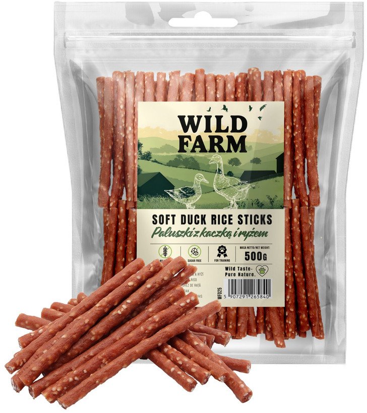 WILD FARM paluszki z kaczką i ryżem 500g przysmak dla psa 1