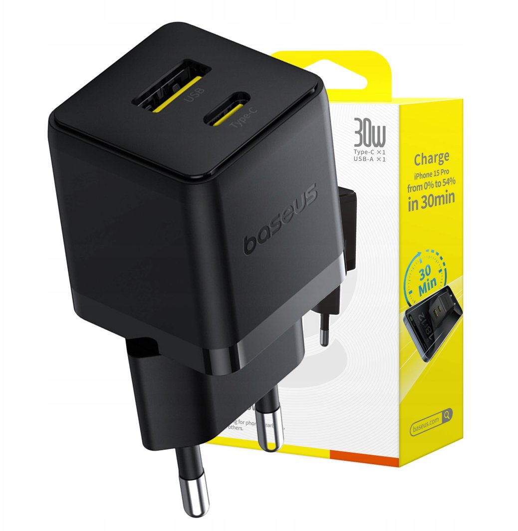 Ładowarka sieciowa Baseus Palm 30W USB-C USB-A - czarna 1