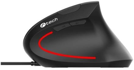 C-TECH myš VEM-09C, vertikální, 6 tlačítek, černá, USB 1
