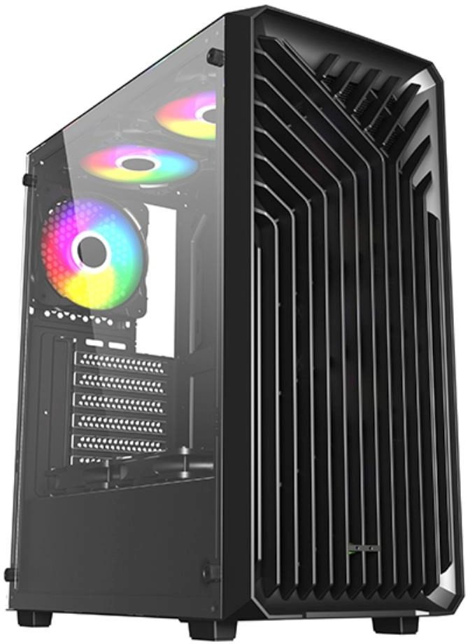 VeinX case OD15A-BK, ATX, Průhledná bočnice, Černá, bez ventilátorů 1