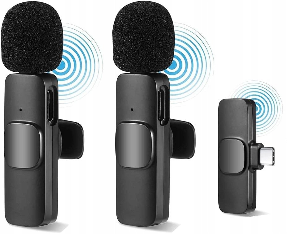 Mikrofon krawatowy 2x nadajnik + odbiornik Android USB-C K9 1