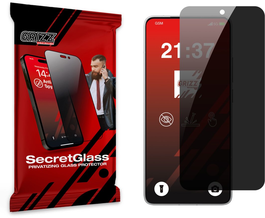 Matowe szkło prywatyzujące GrizzGlass SecretGlass do Xiaomi Poco F7 Pro 1