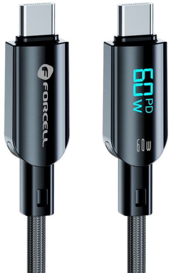 Kabel USB C do USB C Forcell F-Energy QC4.0 PD 3A 60W Digital 1,2 m C274 czarny 1