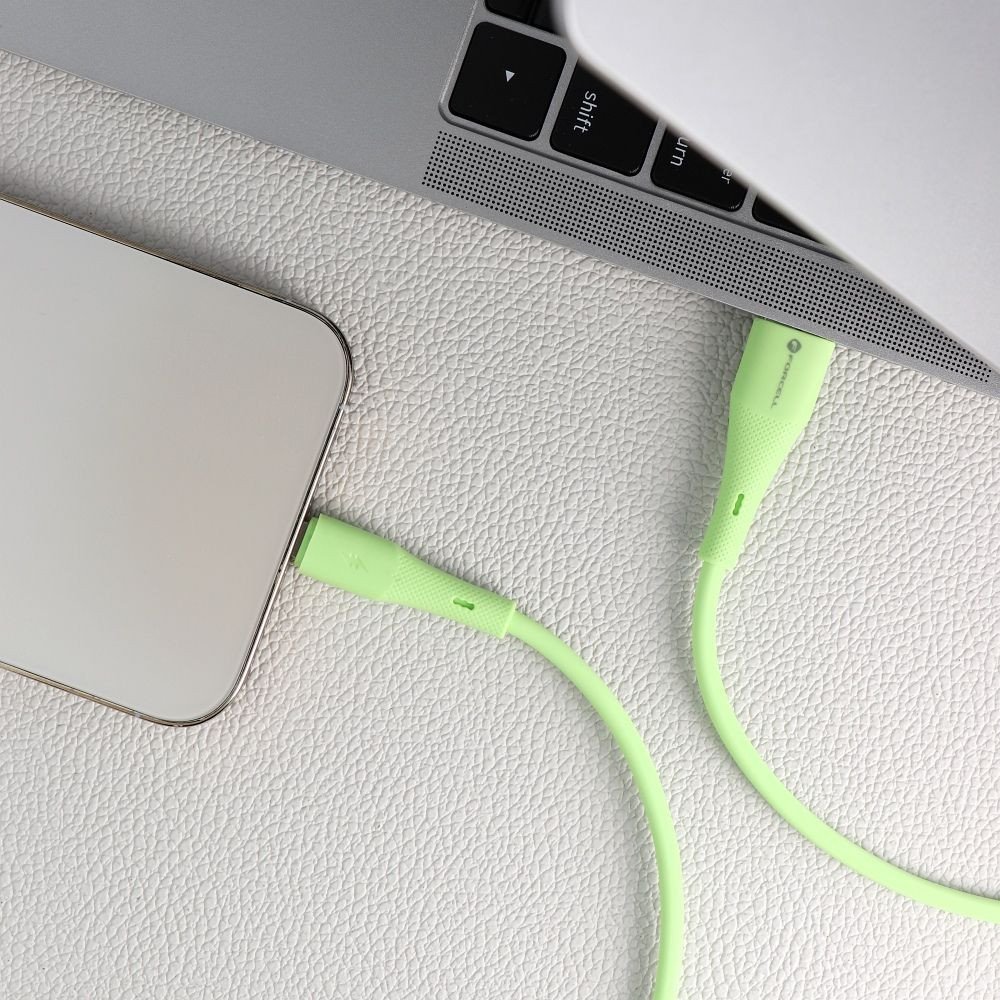 Kabel USB A do Lightning Forcell F-Energy 2,4A 12W Silicone 1 m C343 zielony 1