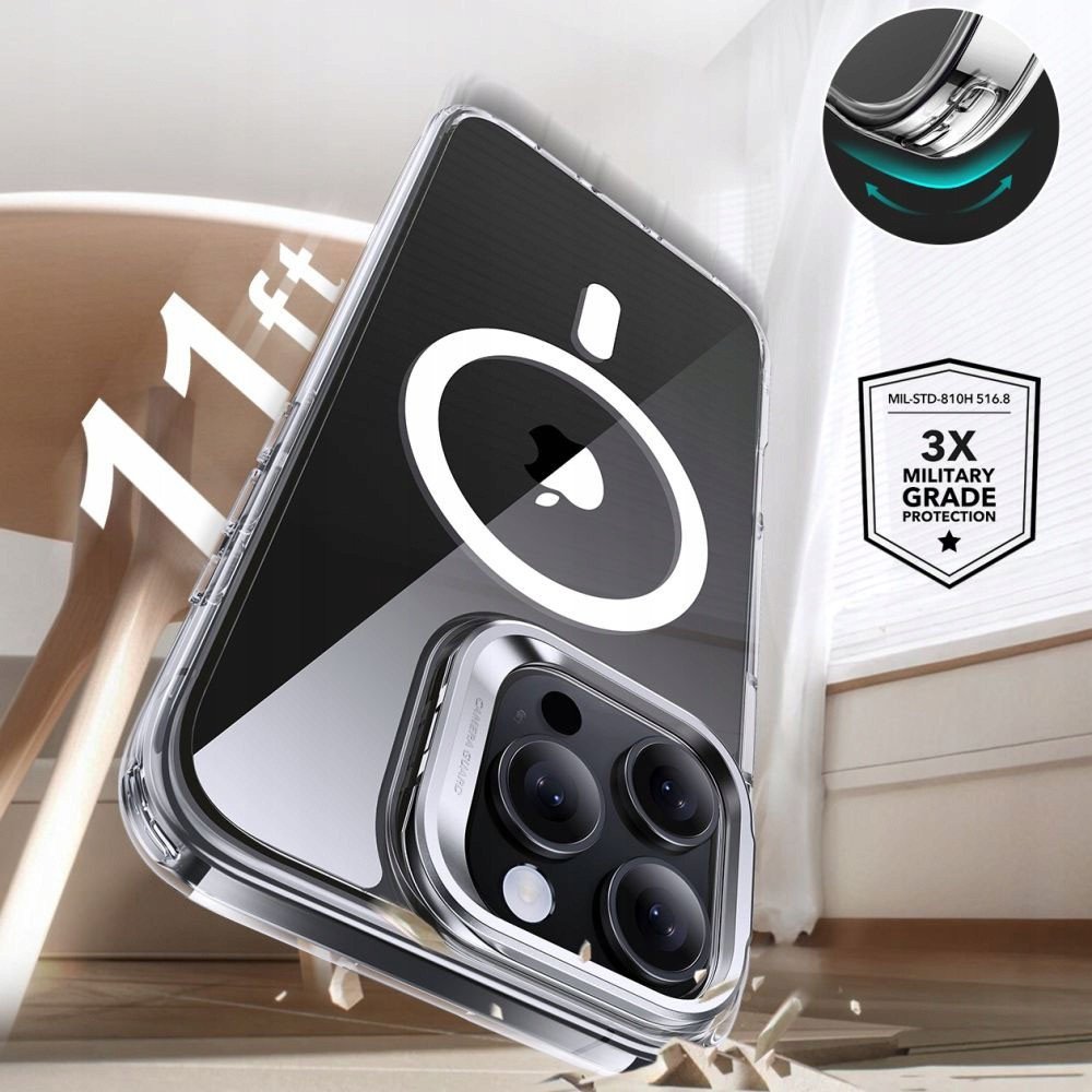 Etui ESR Classic Hybrid Kickstand MagSafe do Apple iPhone 17 Pro Max Clear/black 1