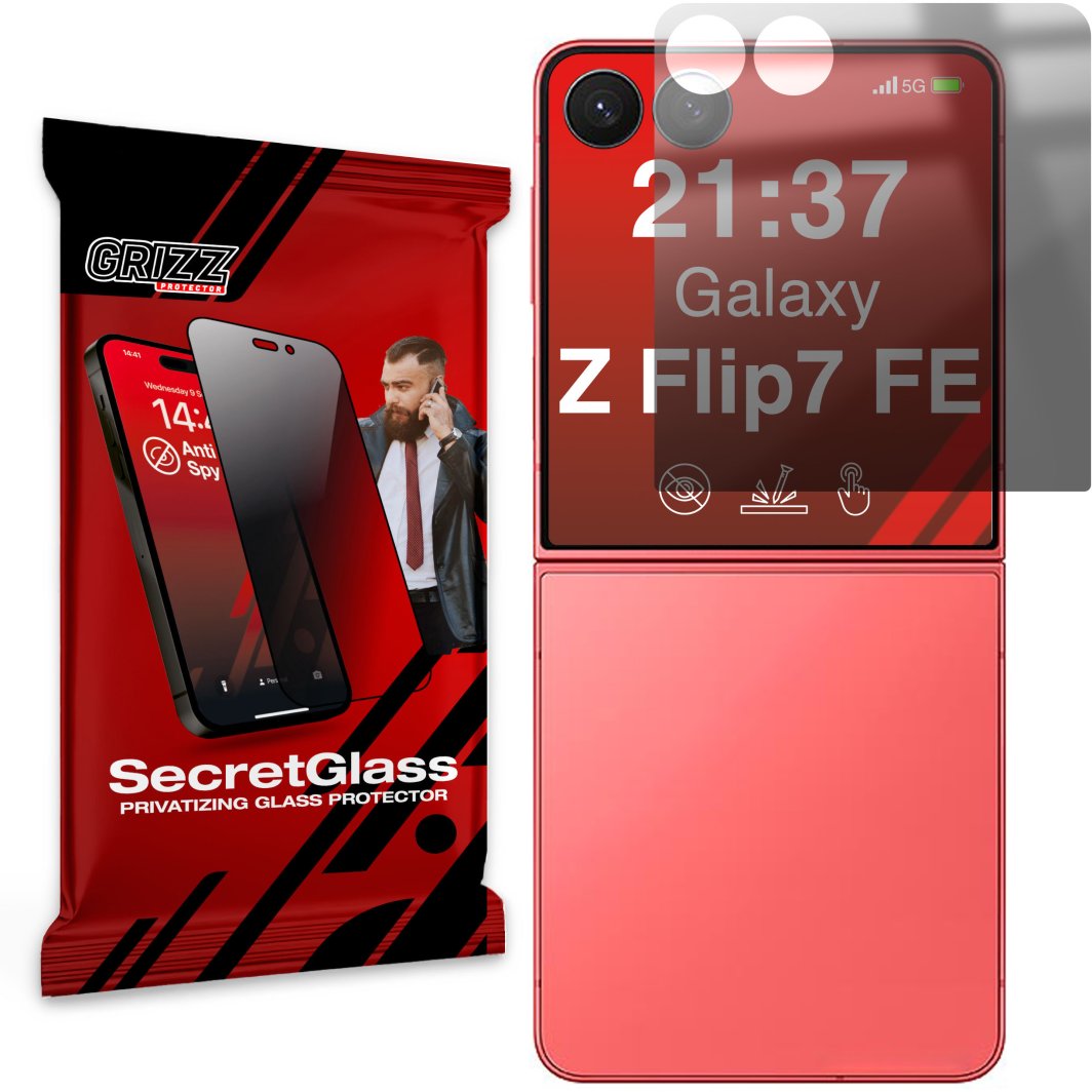 Matowe szkło prywatyzujące GrizzGlass SecretGlass do Samsung Galaxy Z Flip7 FE 1