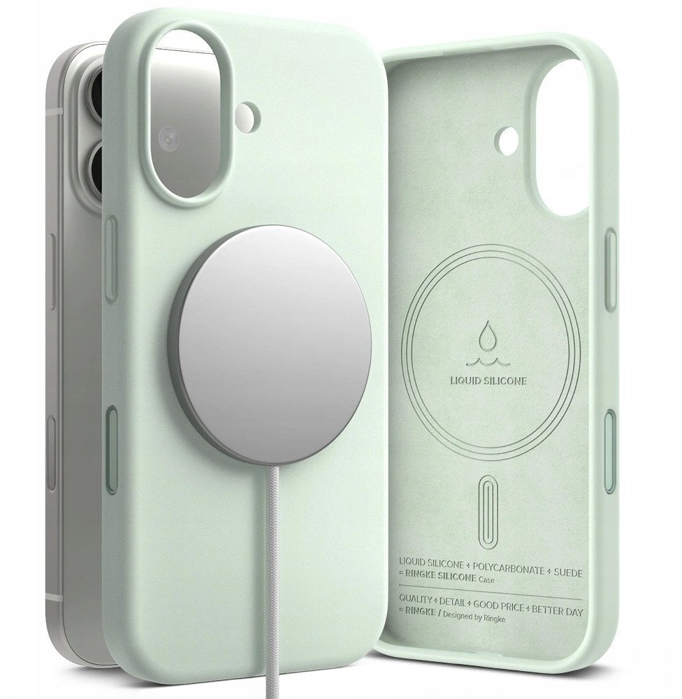 Etui Ringke Silicone Magnetic MagSafe do Apple iPhone 17 Soft Mint 1