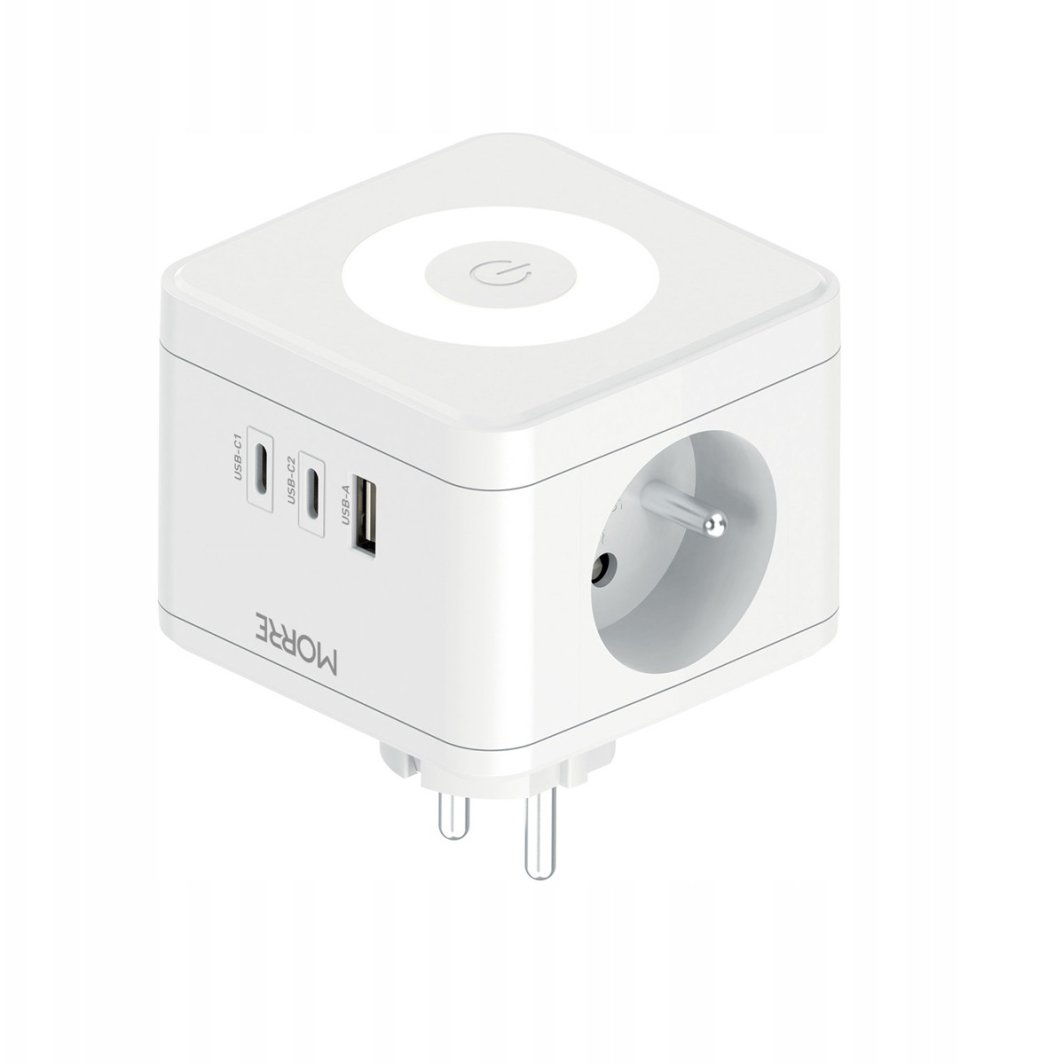 MORRE ROZGAŁĘZIACZ KOSTKOWY 2G,USB,2xUSB-C +LAMPKA 1
