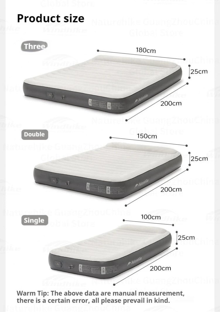 Materac dmuchany chenjing with pillow double cnk2450ws040-grey NATUREHIKE 1
