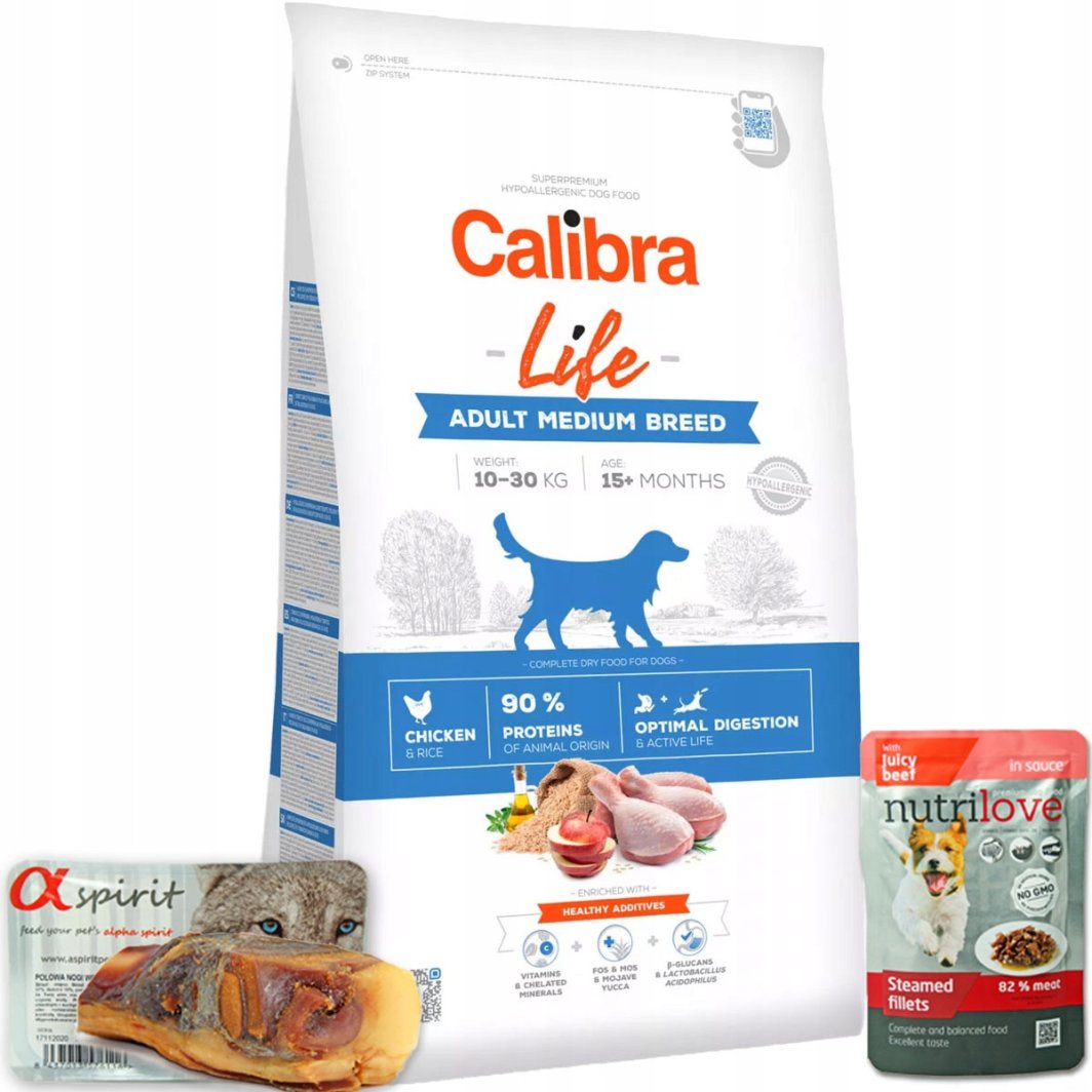 CALIBRA DOG life adult medium breed chicken 12kg 1