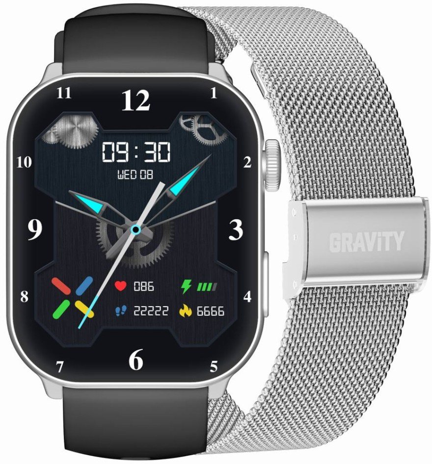 Smartwatch Damski GRAVITY GT28-9 Pasek + Bransoleta Czarno Srebrny 1