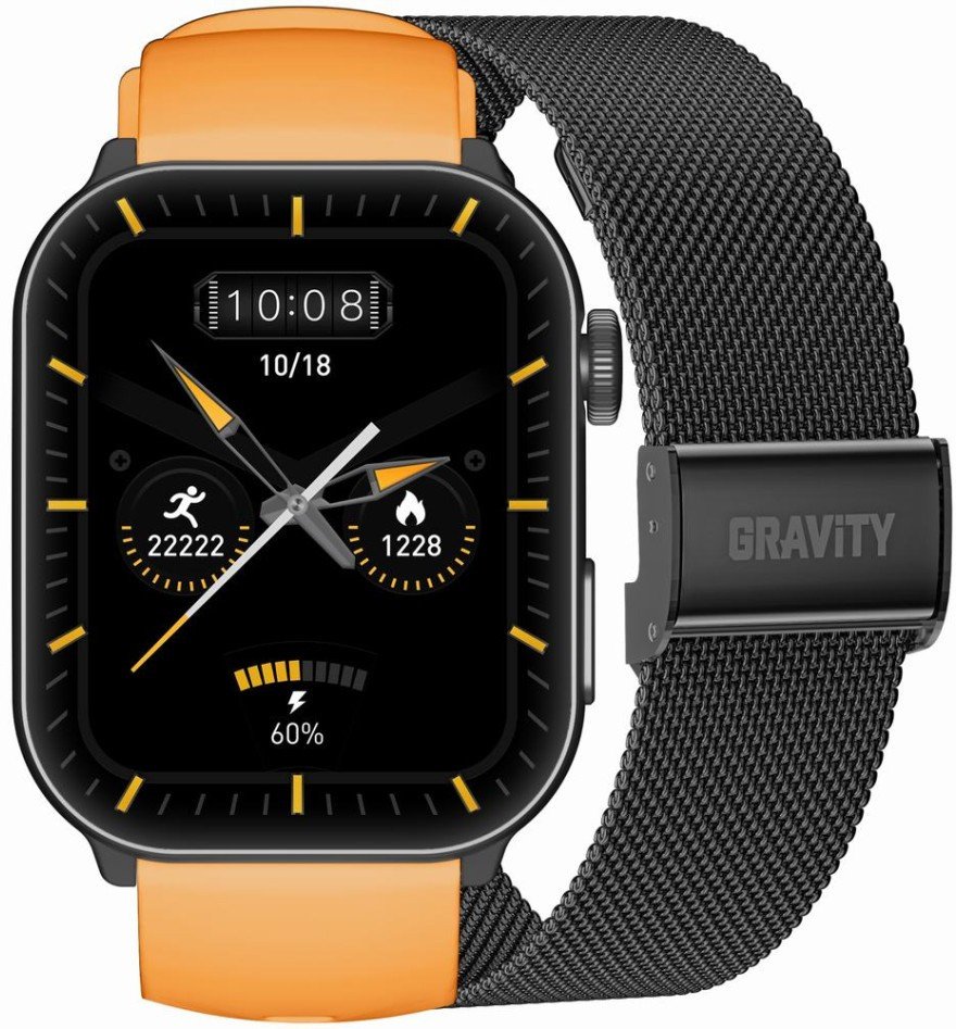 Smartwatch Męski GRAVITY GT28-2 Pasek + Bransoleta Pomarańczowo Czarny 1