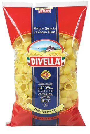 Makaron muszelki Pipe Rigate 56 500g - Divella 1