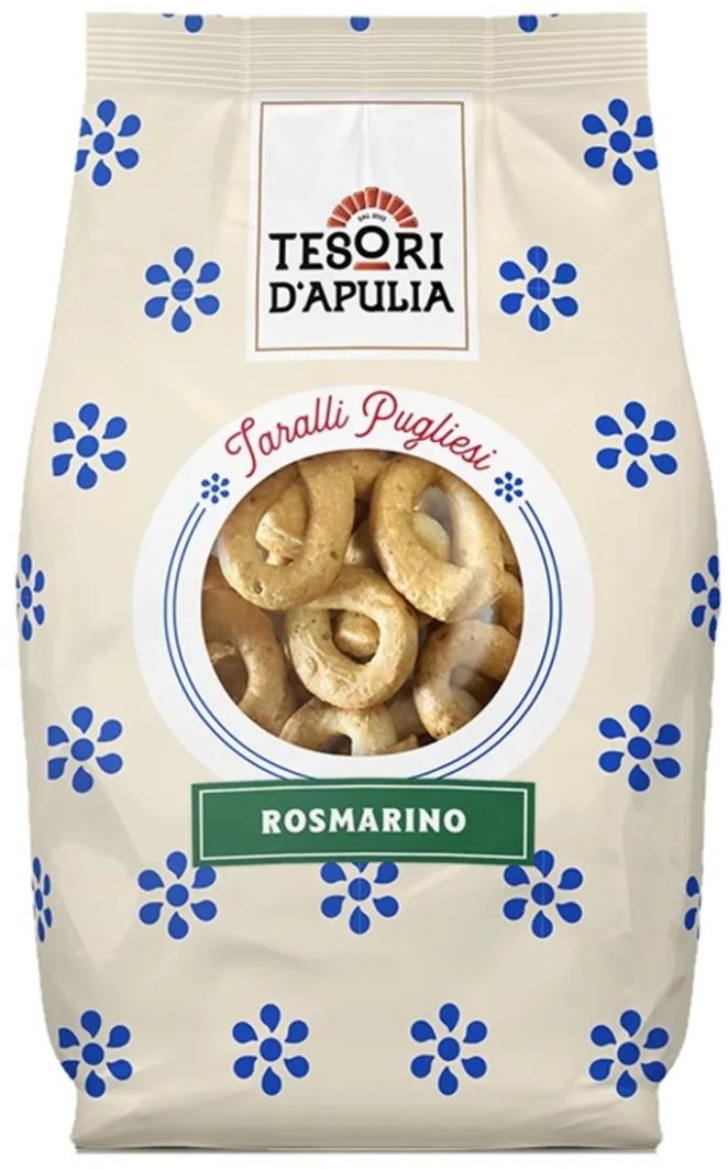 Ciasteczka Tarallini rozmarynowe Rosmarino 400g - Tesori d'Apulia 1