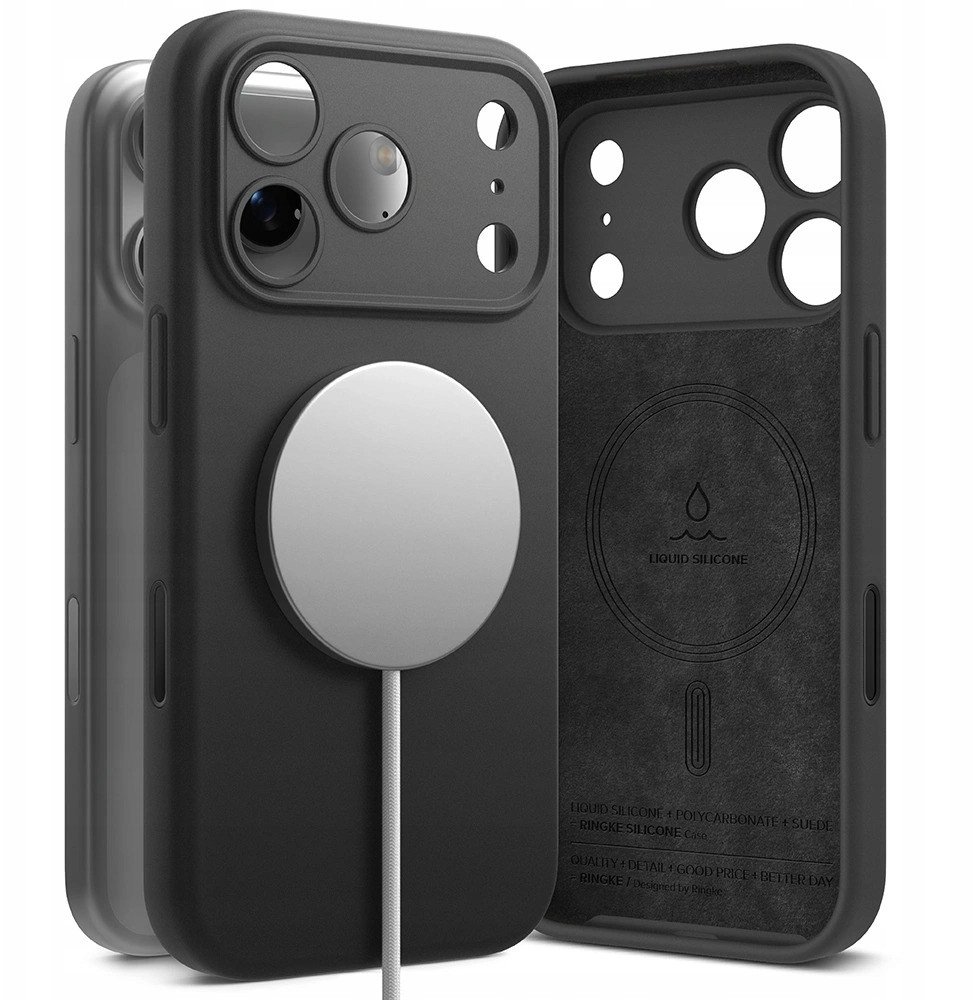 Etui Ringke Silicone Magnetic MagSafe do Apple iPhone 17 Pro Max Black 1